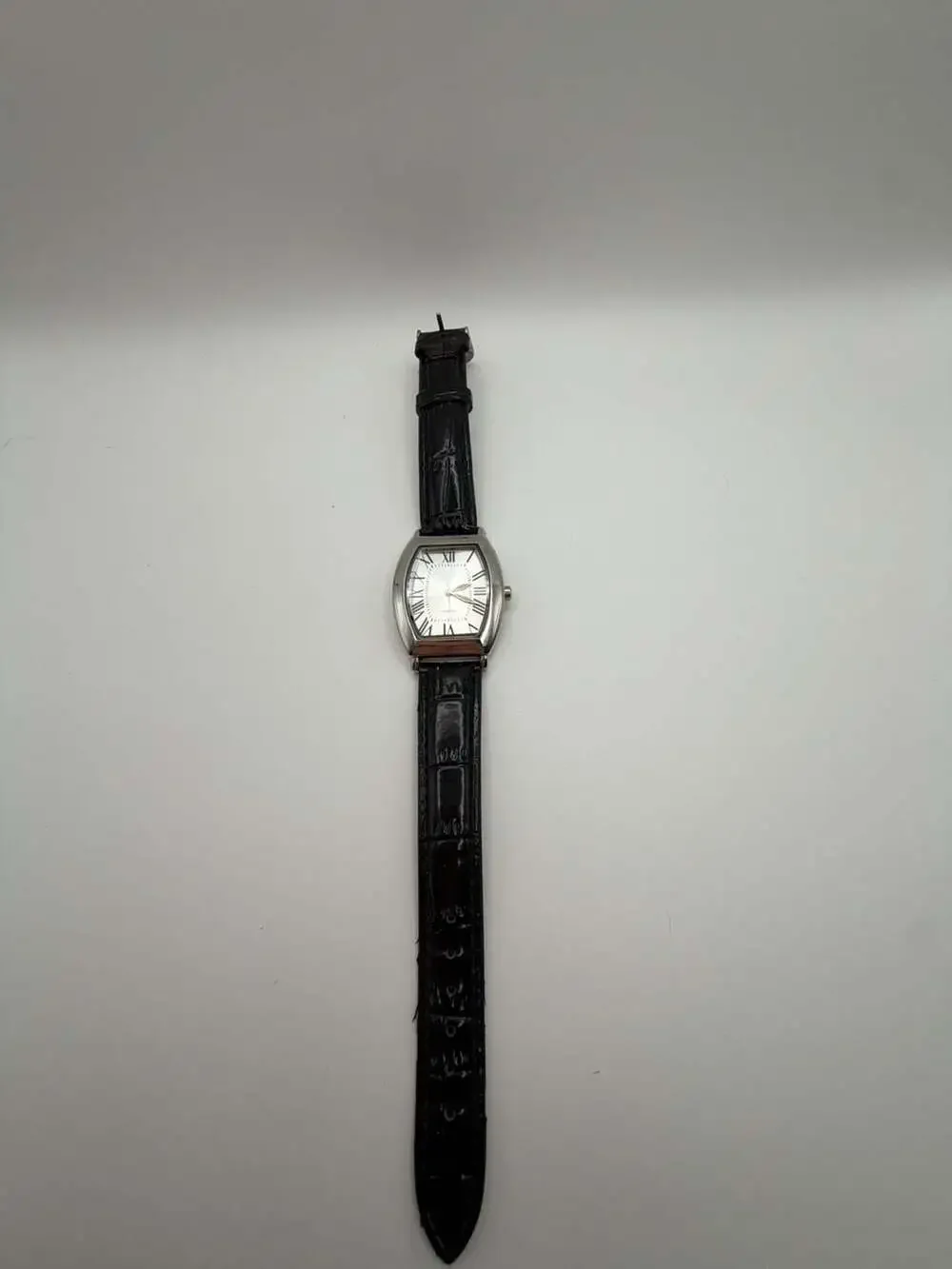 SKC Tonneau Case Quartz Women's Watch with Black Leather Strap